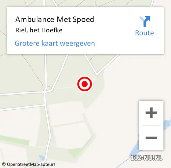 Locatie op kaart van de 112 melding: Ambulance Met Spoed Naar Riel, het Hoefke op 21 juli 2015 09:20