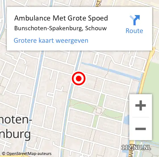 Locatie op kaart van de 112 melding: Ambulance Met Grote Spoed Naar Bunschoten-Spakenburg, Schouw op 21 juli 2015 10:15