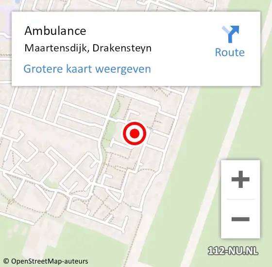 Locatie op kaart van de 112 melding: Ambulance Maartensdijk, Drakensteyn op 21 juli 2015 10:19