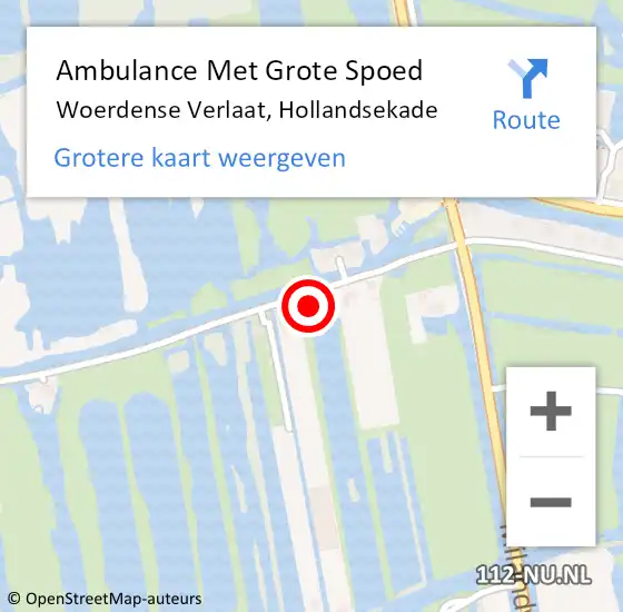 Locatie op kaart van de 112 melding: Ambulance Met Grote Spoed Naar Woerdense Verlaat, Hollandsekade op 21 juli 2015 10:20