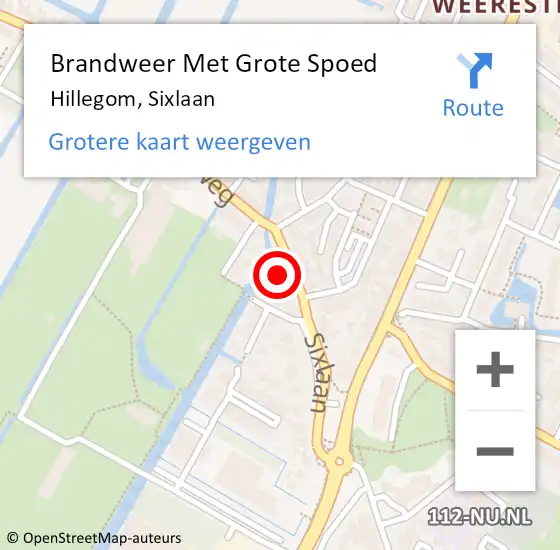 Locatie op kaart van de 112 melding: Brandweer Met Grote Spoed Naar Hillegom, Sixlaan op 14 november 2013 18:38