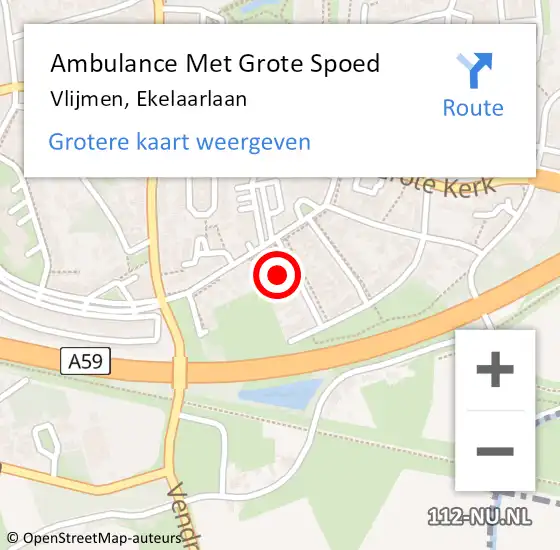 Locatie op kaart van de 112 melding: Ambulance Met Grote Spoed Naar Vlijmen, Ekelaarlaan op 21 juli 2015 11:47