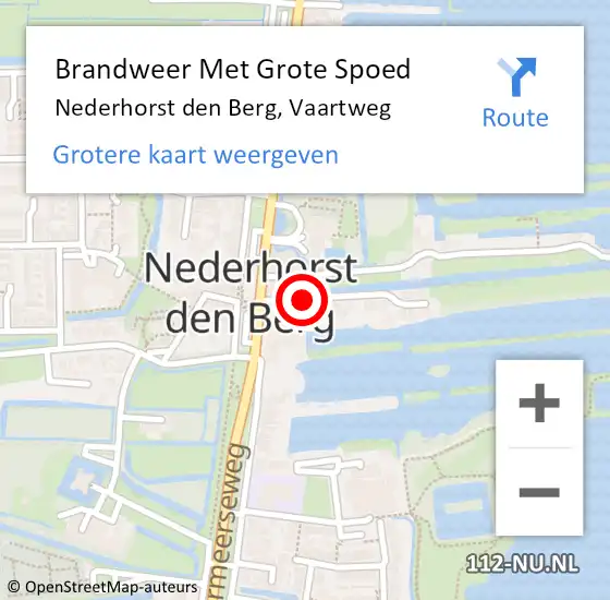Locatie op kaart van de 112 melding: Brandweer Met Grote Spoed Naar Nederhorst den Berg, Vaartweg op 21 juli 2015 12:04