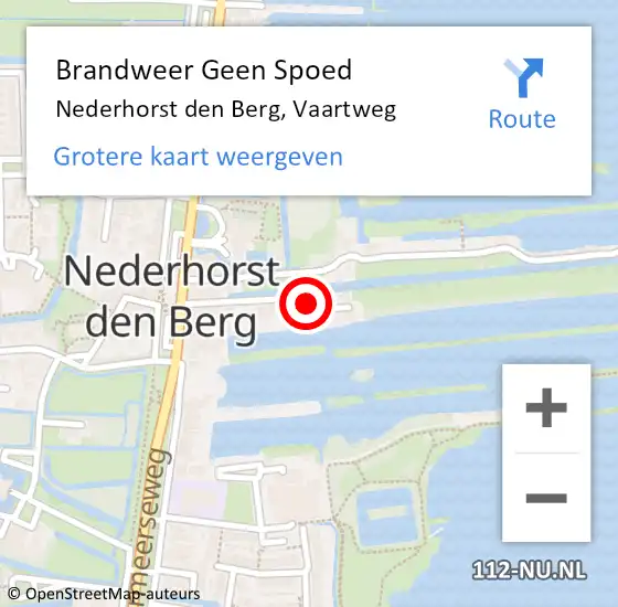 Locatie op kaart van de 112 melding: Brandweer Geen Spoed Naar Nederhorst den Berg, Vaartweg op 21 juli 2015 13:57