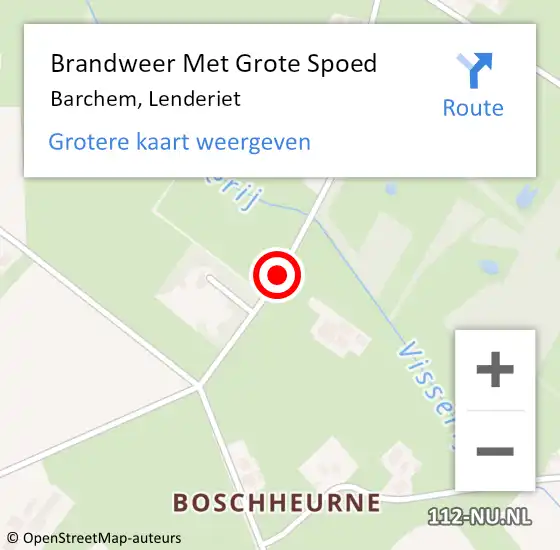 Locatie op kaart van de 112 melding: Brandweer Met Grote Spoed Naar Barchem, Lenderiet op 21 juli 2015 14:32