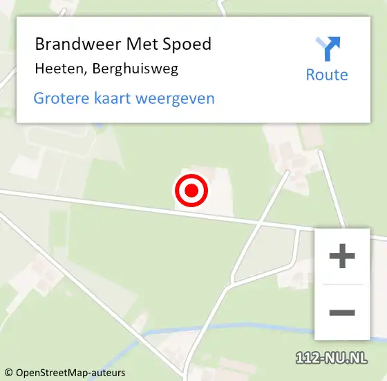 Locatie op kaart van de 112 melding: Brandweer Met Spoed Naar Heeten, Berghuisweg op 21 juli 2015 15:46