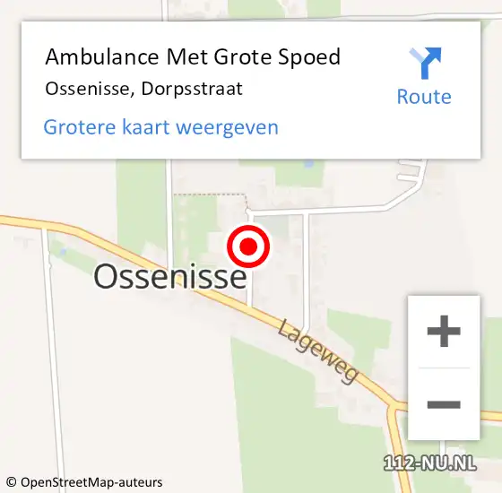 Locatie op kaart van de 112 melding: Ambulance Met Grote Spoed Naar Ossenisse, Dorpsstraat op 14 november 2013 19:29