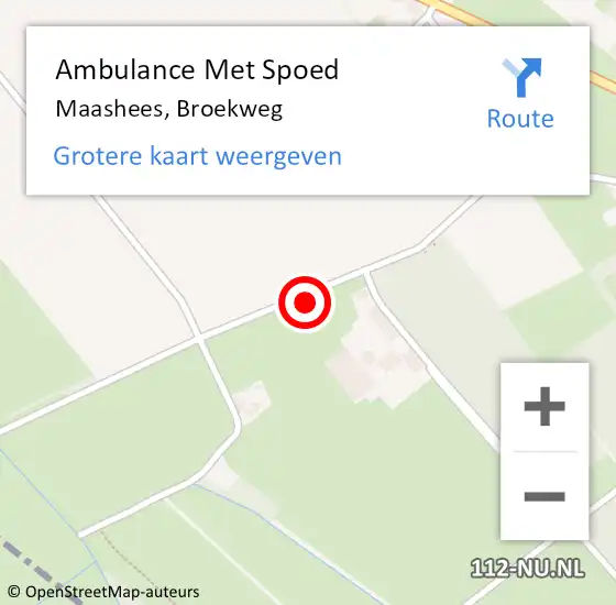 Locatie op kaart van de 112 melding: Ambulance Met Spoed Naar Maashees, Broekweg op 21 juli 2015 16:26