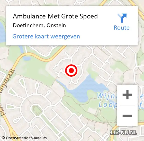 Locatie op kaart van de 112 melding: Ambulance Met Grote Spoed Naar Doetinchem, Onstein op 21 juli 2015 16:33