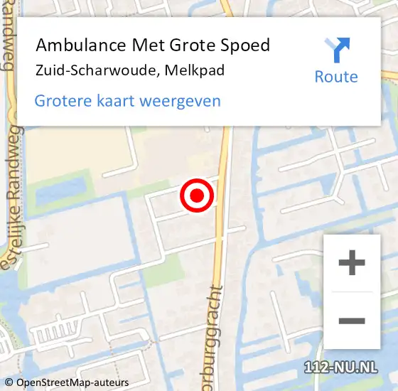 Locatie op kaart van de 112 melding: Ambulance Met Grote Spoed Naar Zuid-Scharwoude, Melkpad op 21 juli 2015 17:39