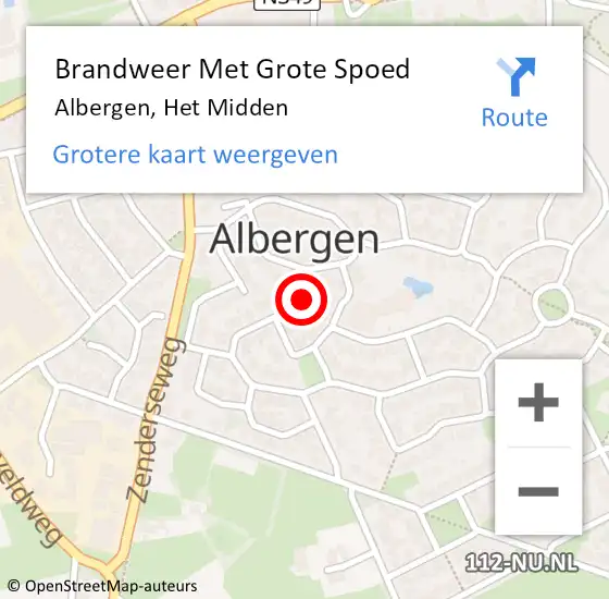 Locatie op kaart van de 112 melding: Brandweer Met Grote Spoed Naar Albergen, Het Midden op 21 juli 2015 18:21