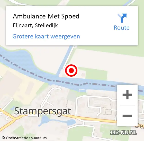 Locatie op kaart van de 112 melding: Ambulance Met Spoed Naar Fijnaart, Steiledijk op 21 juli 2015 18:34