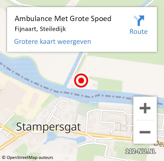 Locatie op kaart van de 112 melding: Ambulance Met Grote Spoed Naar Fijnaart, Steiledijk op 21 juli 2015 18:44