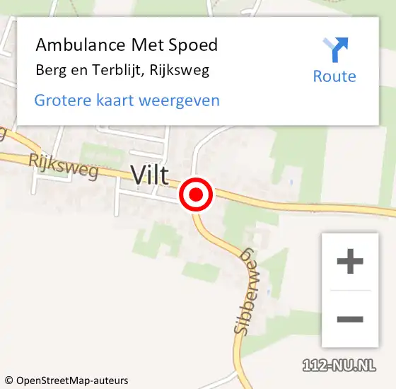 Locatie op kaart van de 112 melding: Ambulance Met Spoed Naar Berg en Terblijt, Rijksweg op 21 juli 2015 20:39