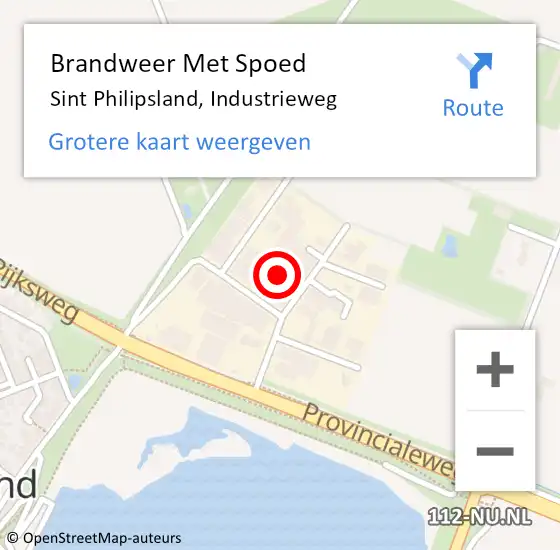 Locatie op kaart van de 112 melding: Brandweer Met Spoed Naar Sint Philipsland, Industrieweg op 21 juli 2015 21:06