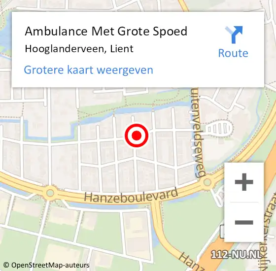 Locatie op kaart van de 112 melding: Ambulance Met Grote Spoed Naar Hooglanderveen, Lient op 21 juli 2015 21:22