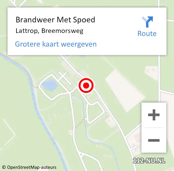 Locatie op kaart van de 112 melding: Brandweer Met Spoed Naar Lattrop, Breemorsweg op 21 juli 2015 22:10