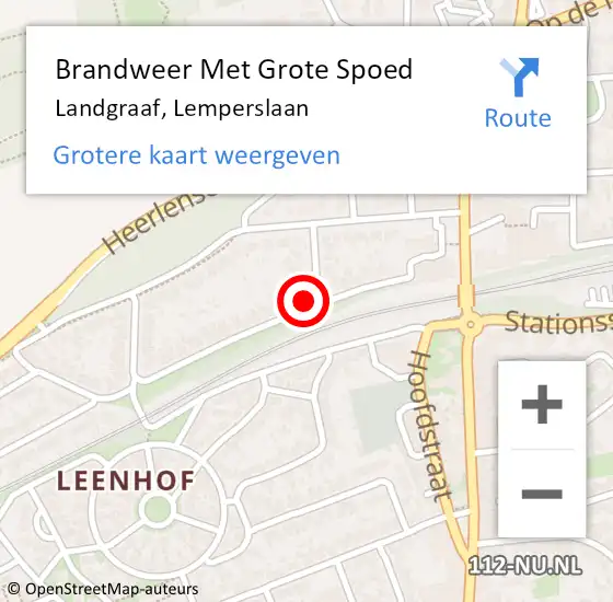 Locatie op kaart van de 112 melding: Brandweer Met Grote Spoed Naar Landgraaf, Lemperslaan op 21 juli 2015 22:18