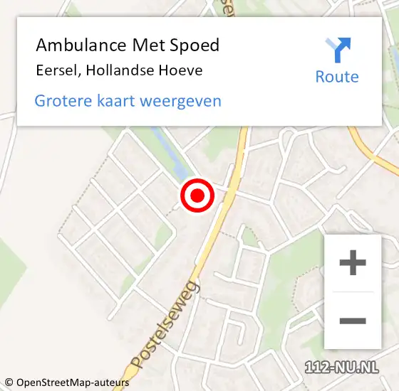 Locatie op kaart van de 112 melding: Ambulance Met Spoed Naar Eersel, Hollandse Hoeve op 22 juli 2015 01:17