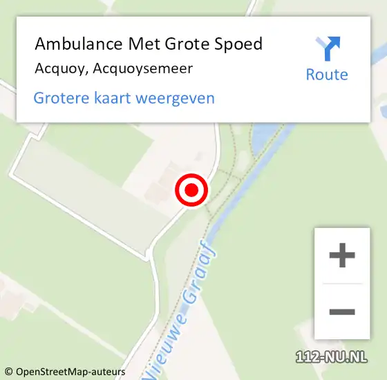 Locatie op kaart van de 112 melding: Ambulance Met Grote Spoed Naar Acquoy, Acquoysemeer op 22 juli 2015 03:03