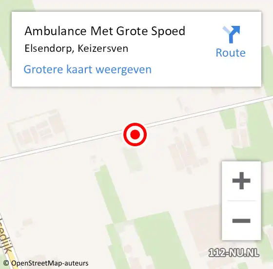 Locatie op kaart van de 112 melding: Ambulance Met Grote Spoed Naar Elsendorp, Keizersven op 22 juli 2015 03:34