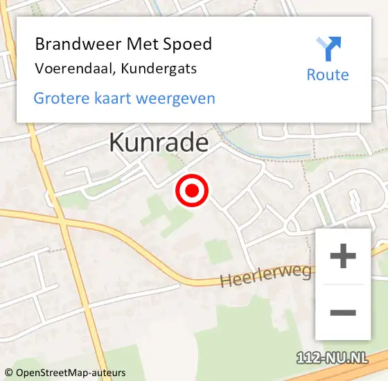 Locatie op kaart van de 112 melding: Brandweer Met Spoed Naar Voerendaal, Kundergats op 22 juli 2015 09:16