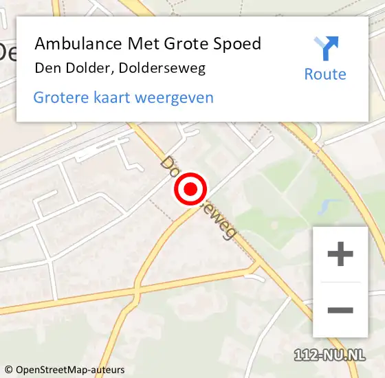 Locatie op kaart van de 112 melding: Ambulance Met Grote Spoed Naar Den Dolder, Dolderseweg op 14 november 2013 20:33