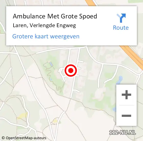 Locatie op kaart van de 112 melding: Ambulance Met Grote Spoed Naar Laren, Verlengde Engweg op 22 juli 2015 10:27