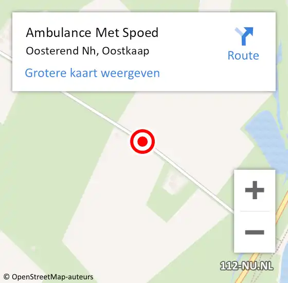 Locatie op kaart van de 112 melding: Ambulance Met Spoed Naar Oosterend Nh, Oostkaap op 22 juli 2015 10:56