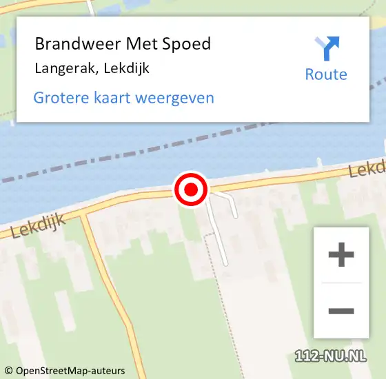 Locatie op kaart van de 112 melding: Brandweer Met Spoed Naar Langerak, Lekdijk op 22 juli 2015 11:44