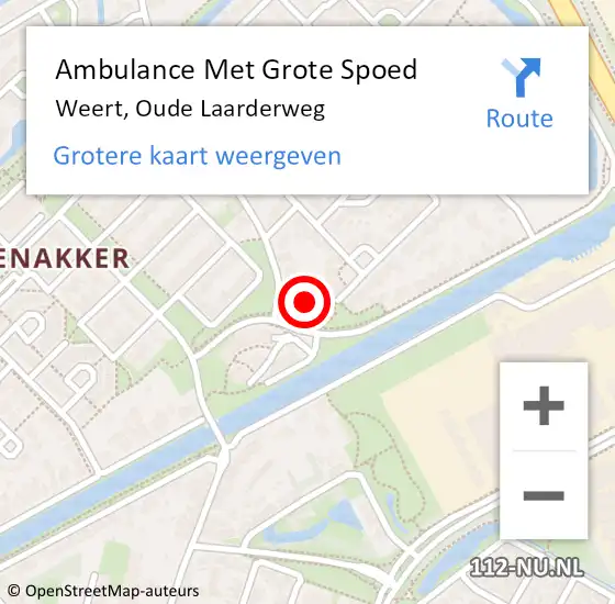 Locatie op kaart van de 112 melding: Ambulance Met Grote Spoed Naar Weert, Oude Laarderweg op 14 november 2013 21:02