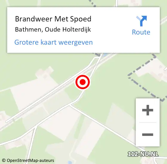 Locatie op kaart van de 112 melding: Brandweer Met Spoed Naar Bathmen, Oude Holterdijk op 22 juli 2015 13:41