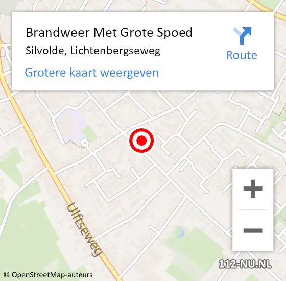 Locatie op kaart van de 112 melding: Brandweer Met Grote Spoed Naar Silvolde, Lichtenbergseweg op 12 september 2013 20:29