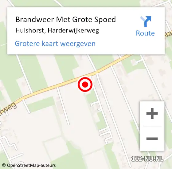 Locatie op kaart van de 112 melding: Brandweer Met Grote Spoed Naar Hulshorst, Harderwijkerweg op 22 juli 2015 16:53