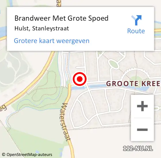 Locatie op kaart van de 112 melding: Brandweer Met Grote Spoed Naar Hulst, Stanleystraat op 22 juli 2015 16:53