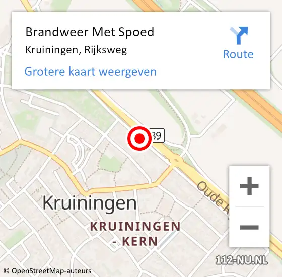 Locatie op kaart van de 112 melding: Brandweer Met Spoed Naar Kruiningen, Rijksweg op 22 juli 2015 17:31