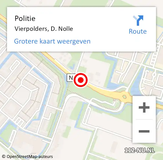 Locatie op kaart van de 112 melding: Politie Vierpolders, D. Nolle op 22 juli 2015 19:32