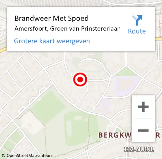 Locatie op kaart van de 112 melding: Brandweer Met Spoed Naar Amersfoort, Groen van Prinstererlaan op 23 juli 2015 07:02