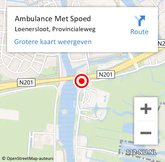 Locatie op kaart van de 112 melding: Ambulance Met Spoed Naar Loenersloot, Provincialeweg op 23 juli 2015 08:30