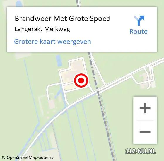 Locatie op kaart van de 112 melding: Brandweer Met Grote Spoed Naar Langerak, Melkweg op 14 november 2013 23:15