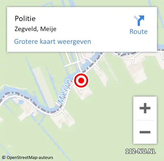 Locatie op kaart van de 112 melding: Politie Zegveld, Meije op 23 juli 2015 09:28