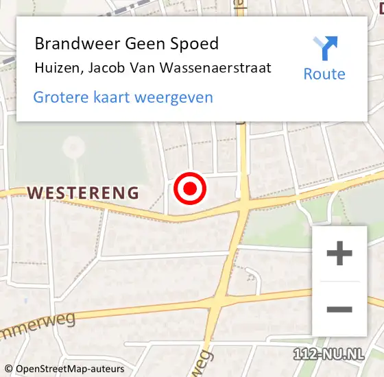 Locatie op kaart van de 112 melding: Brandweer Geen Spoed Naar Huizen, Jacob Van Wassenaerstraat op 23 juli 2015 12:17