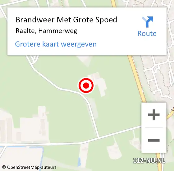 Locatie op kaart van de 112 melding: Brandweer Met Grote Spoed Naar Raalte, Hammerweg op 23 juli 2015 13:57