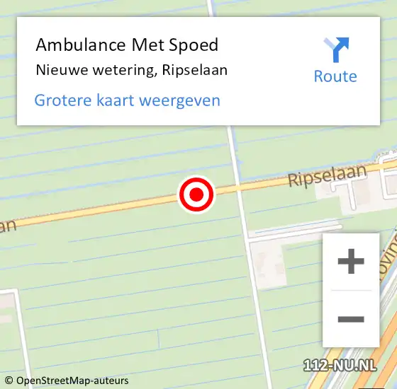 Locatie op kaart van de 112 melding: Ambulance Met Spoed Naar Nieuwe wetering, Ripselaan op 23 juli 2015 15:17