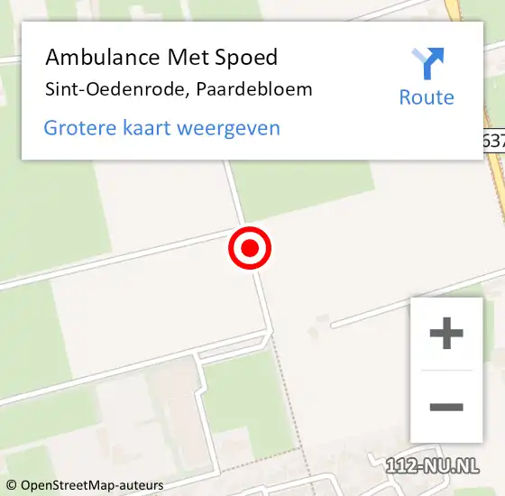 Locatie op kaart van de 112 melding: Ambulance Met Spoed Naar Sint-Oedenrode, Paardebloem op 23 juli 2015 15:29