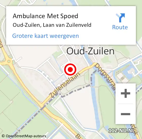 Locatie op kaart van de 112 melding: Ambulance Met Spoed Naar Oud-Zuilen, Laan van Zuilenveld op 23 juli 2015 17:08