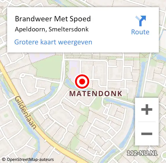 Locatie op kaart van de 112 melding: Brandweer Met Spoed Naar Apeldoorn, Smeltersdonk op 23 juli 2015 17:33