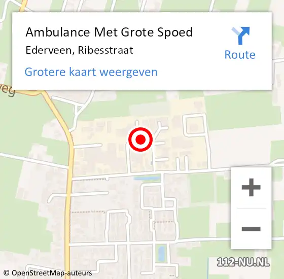 Locatie op kaart van de 112 melding: Ambulance Met Grote Spoed Naar Ederveen, Ribesstraat op 15 november 2013 01:35