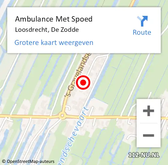 Locatie op kaart van de 112 melding: Ambulance Met Spoed Naar Loosdrecht, De Zodde op 23 juli 2015 18:23