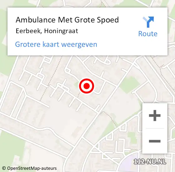 Locatie op kaart van de 112 melding: Ambulance Met Grote Spoed Naar Eerbeek, Honingraat op 23 juli 2015 18:55